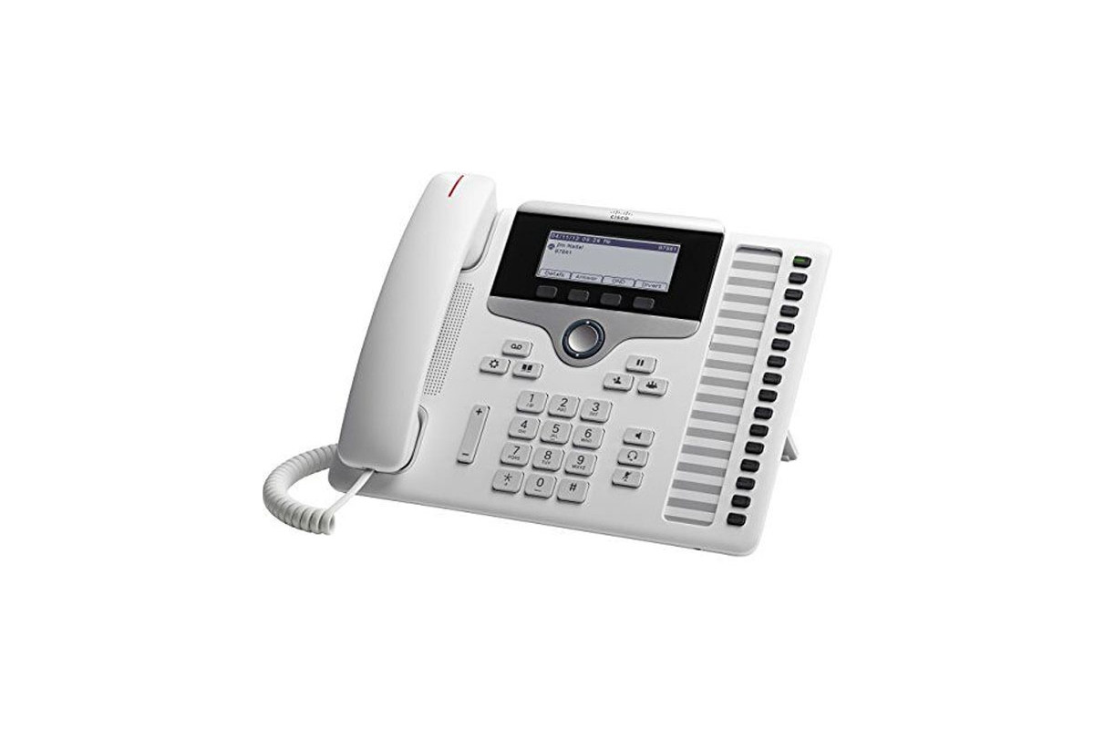 CP-7861-W-K9 Cisco IP телефон, 16 линий SIP, 2 x FE PoE, LCD 396x162 BW,  гарнитура RJ-9 - 4798 купить