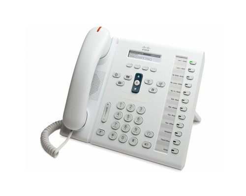 CP-6961-W-K9 Cisco IP телефон, 12 линий SIP/SCCP, 2 x FE PoE, LCD 396x81 BW, гарнитура RJ-9