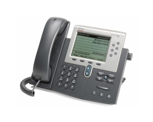 CP-7962G Cisco IP телефон, 6 линий SIP\ SCCP, 2 x FE PoE, LCD 320 x 222 BW, гарнитура RJ-9
