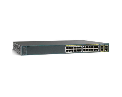 WS-C2960+24TC-S Cisco Catalyst сетевой коммутатор 24 x FE RJ-45, 2 x GE RJ-45 combo SFP, LAN Lite
