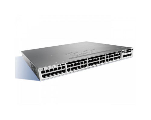 WS-C3850-48U-L Cisco Catalyst сетевой UPoE коммутатор на 24 x GE RJ-45 (800W), LAN Base