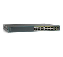 WS-C2960+24PC-S Cisco Catalyst PoE (370W) коммутатор 24 x FE RJ-45, 2 x GE RJ-45 combo SFP, LAN Lite