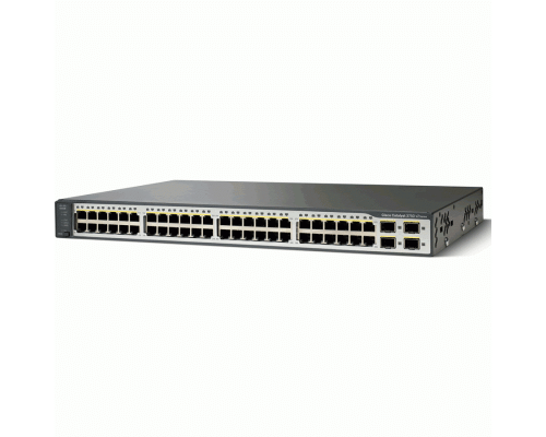WS-C3750V2-48TS-E Cisco Catalyst сетевой коммутатор 48 x FE RJ-45, 4 x SFP. IP Service